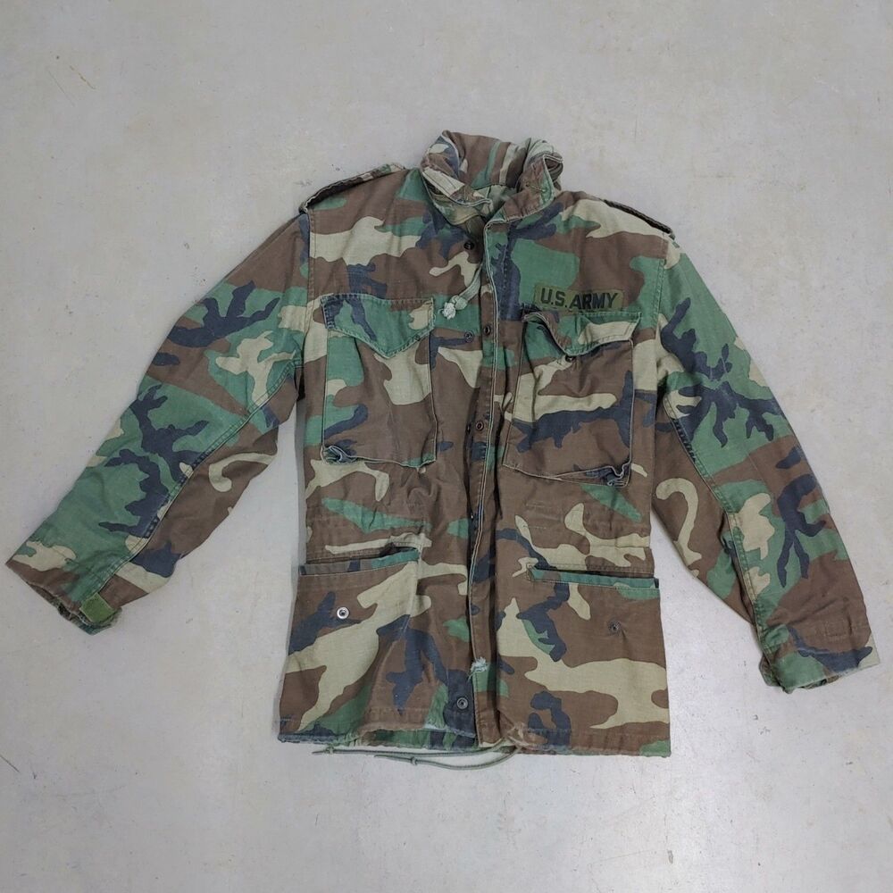 VIETNAM Military Field Jacket - Camo Coat - DLA100-87-C-0430 Men’s X-SMALL Short